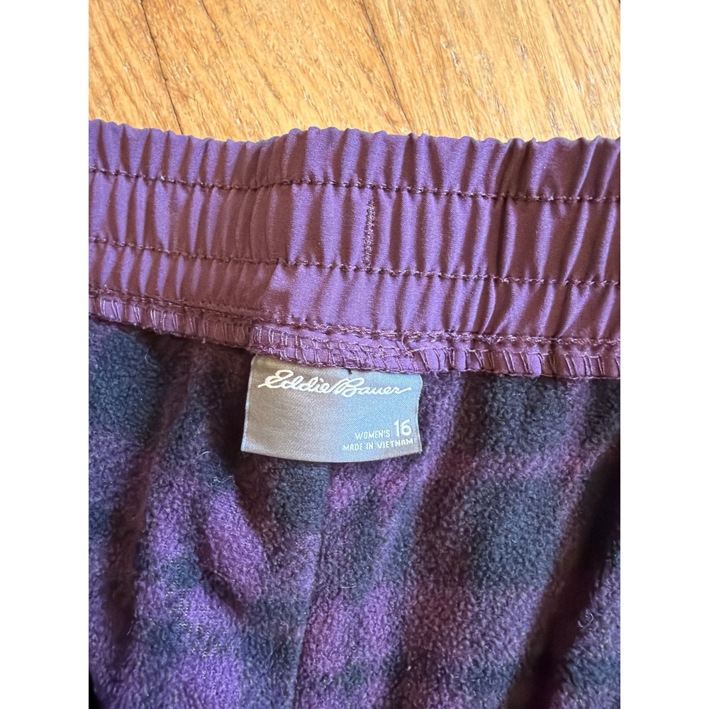 Eddie Bauer Womens Plum Purple Fleece Lined Cargo Joggers Pants Plus Size 16 - Picture 7 of 10